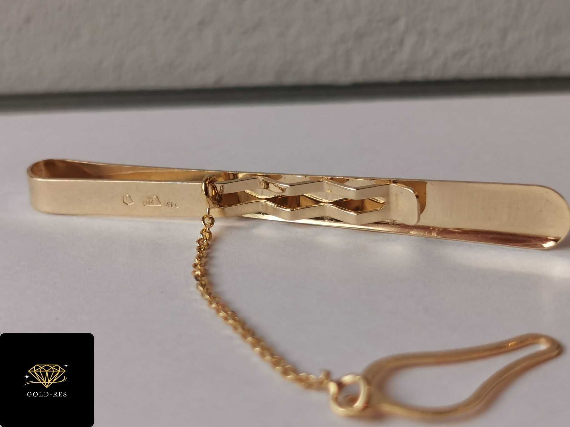 Złota spinka do krawata pr. 500 - używana - Gold-Res