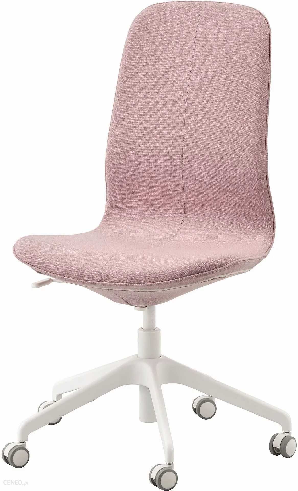 Krzesło biurowe, konferencyjne, obrotowe, IKEA LANGFJALL  fotel RÓŻOWY