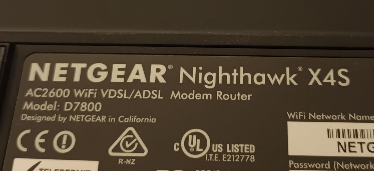 NETGEAR X4S AC2600 D7800 router wifi vdsl adsl