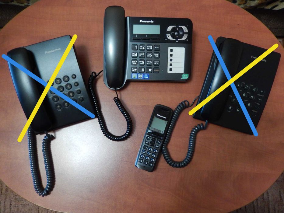 Телефон стаціонарний Panasonic KX-TG6461UA/KX-TS2350UAB