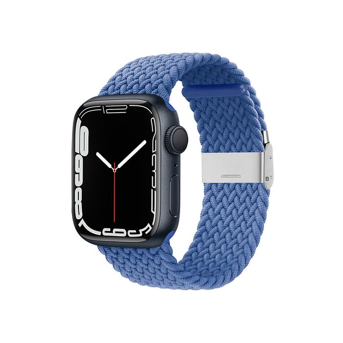 Pleciony pasek do Apple Watch 44/45/46/49 mm Crong Wave Band niebieski