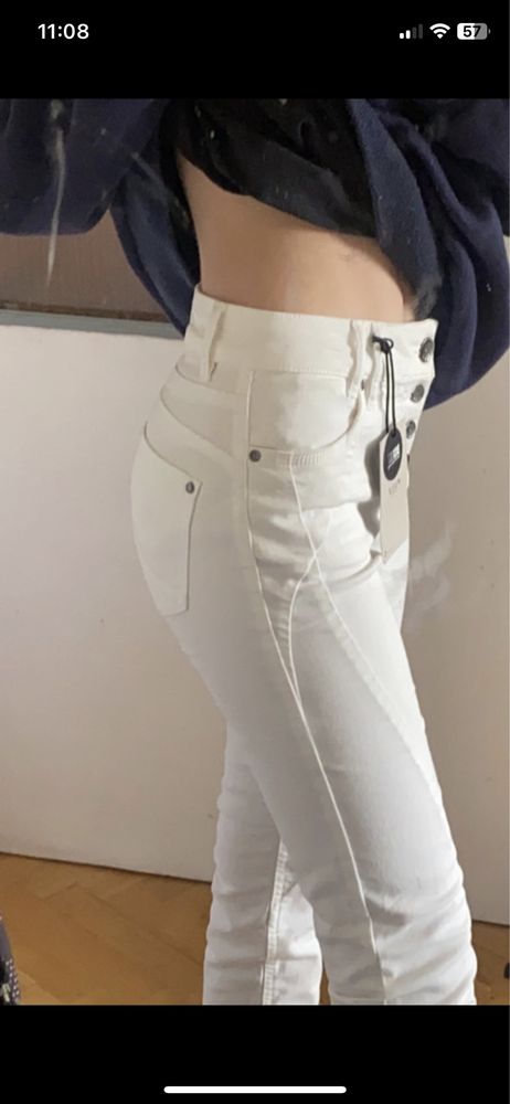 Białe jeansy Pulz Jeans rozmiar 34