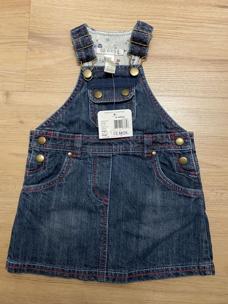 Sukienka jeansowa George dla dziewczynki 9-12 miesięcy