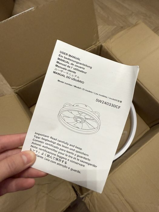 Zyrandol lampa sufitowa led z wentylatorem i pilotem