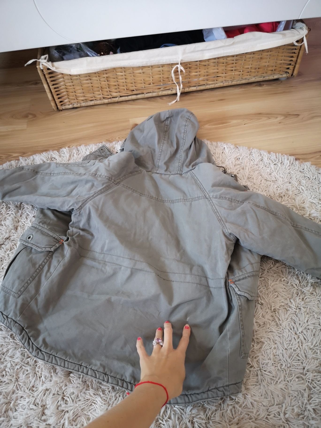 Kurtka parka chłopięca kurtka Długa Khaki dla chłopca 128