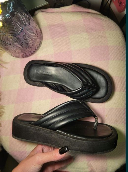 Bellucci вєтнамки жіночі женские шлёпки шлопанцы шльопанці чорні чёрны