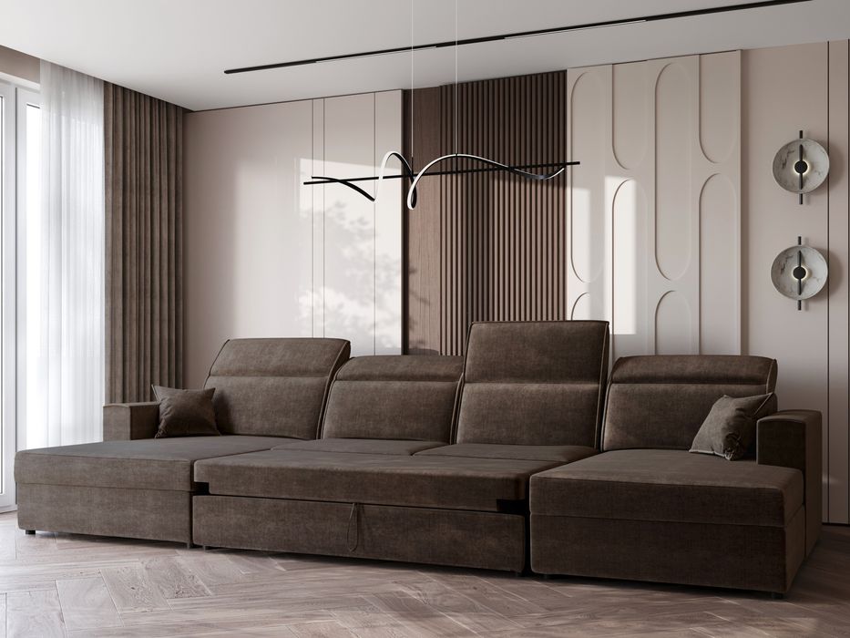 Narożnik U prosto od producenta rozkładany regulowane zagłówki