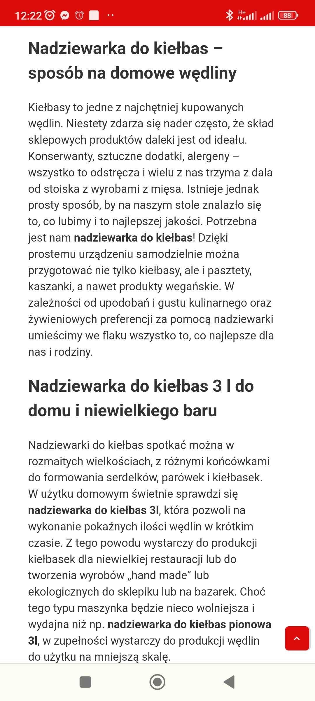 Nadziewarka nabijarka do kiełbas 3L