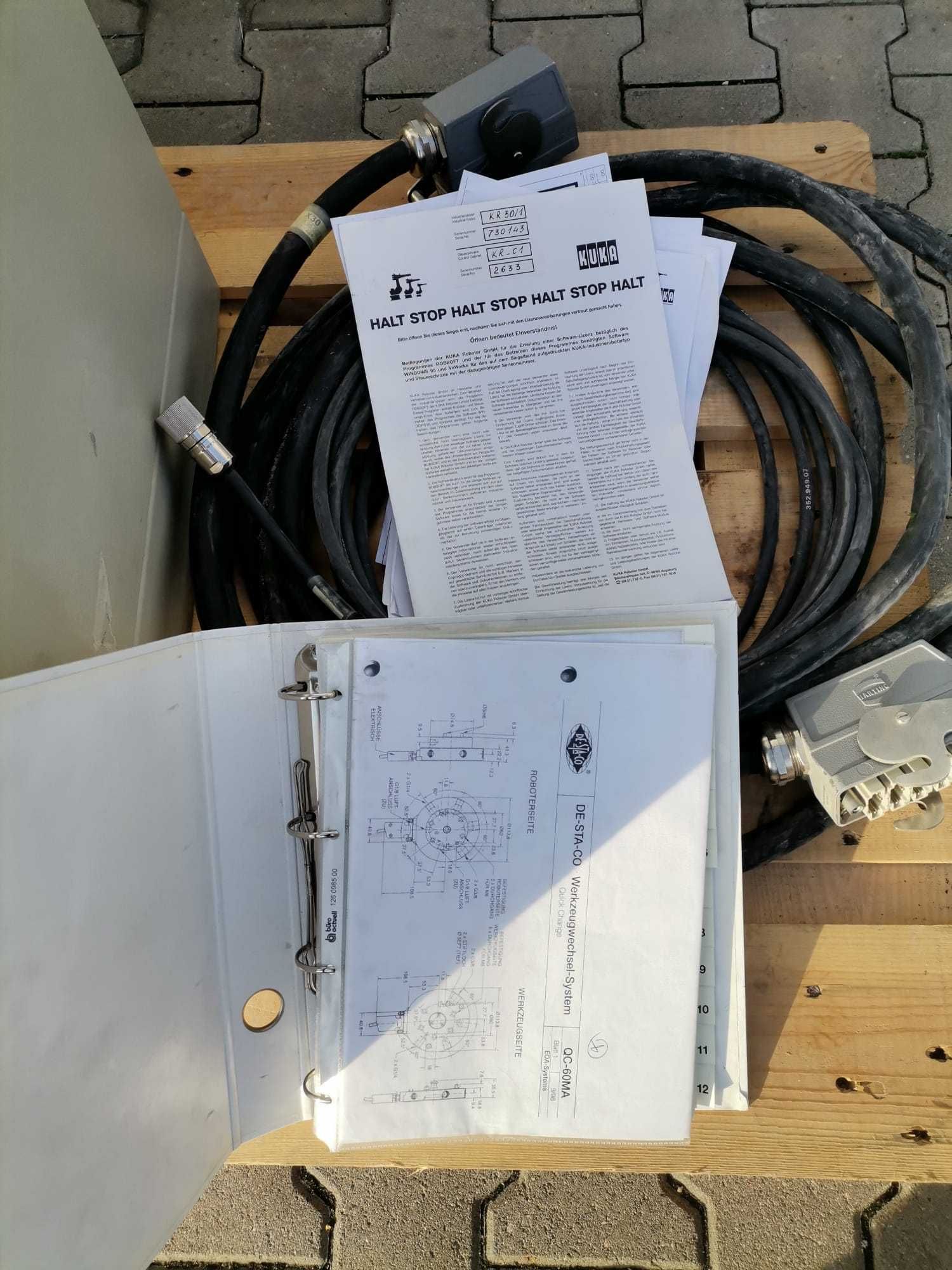 Ramię robotyczne KUKA KR30 szafa KRC1 panel operatora okablowanie ABB
