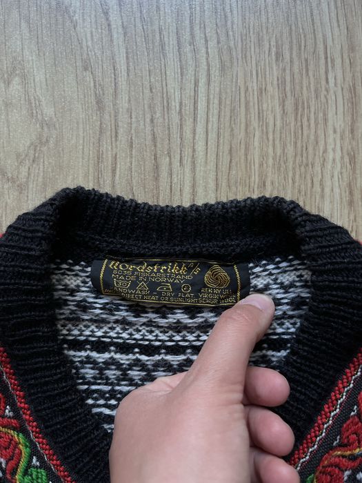 Sweter z virgin wool Nordstrikk L XL schurwolle norweski kardigan