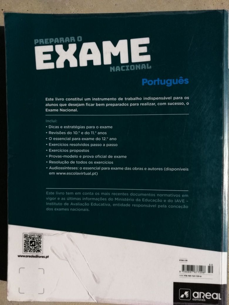 Livro "Preparar o exame nacional" Português 2022