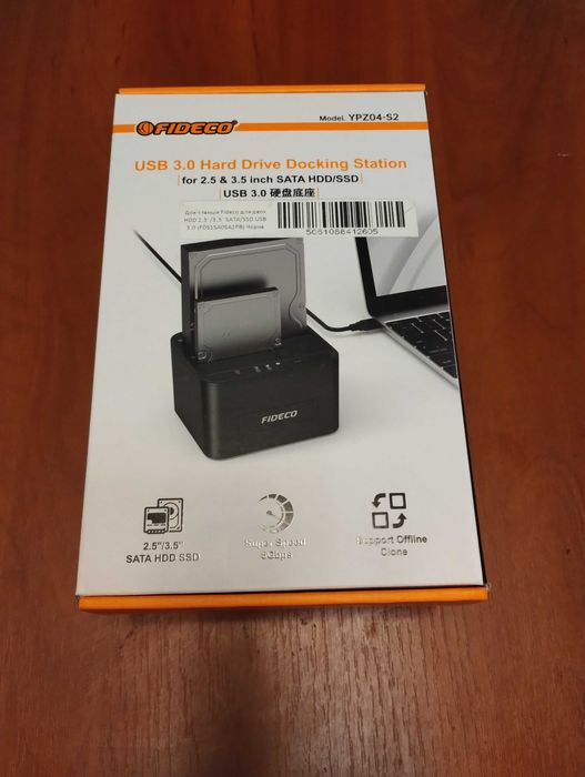 Док-станція клонувальн Fideco для двох HDD 2.5"/3.5" SATA/SSD USB 3.0
