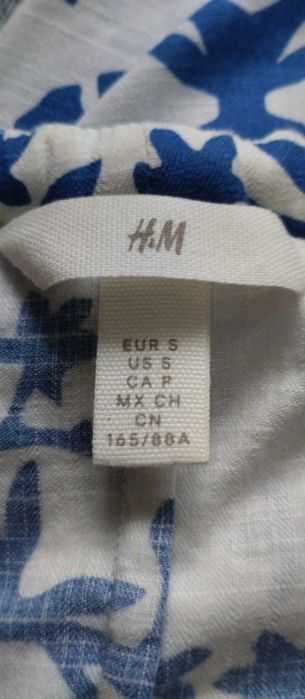 Шикарна максі сукня плаття H&M вишиванка кафтан в сині квіти