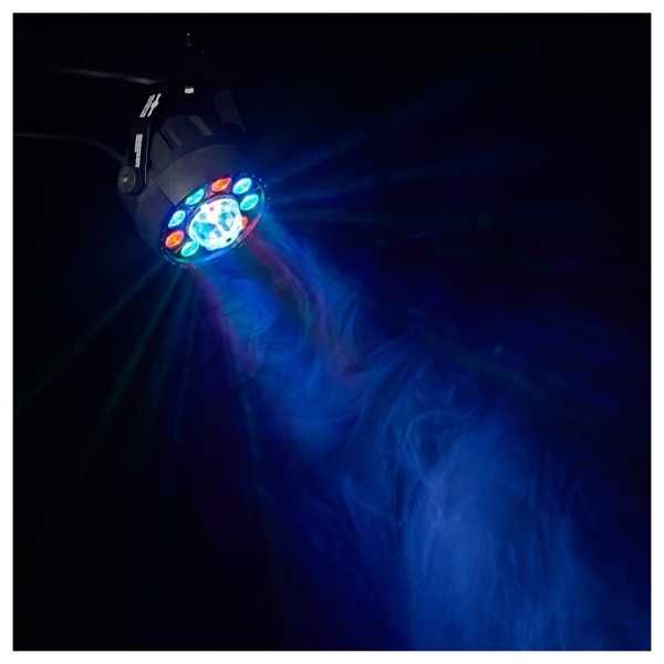 Reflektor PAR LED 9 x 1 W RGB + Kula Disco DMX Mix kolorów + pilot