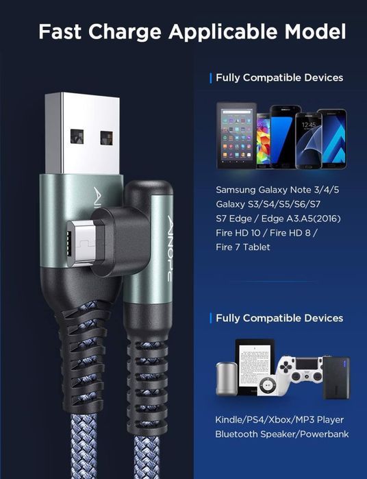 kabel usb + micro usb 2m   ainope h331-2m 2szt