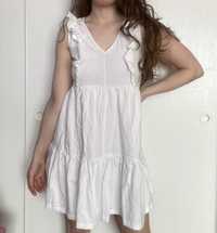 Biała sukienka letnia z bawełny oversize