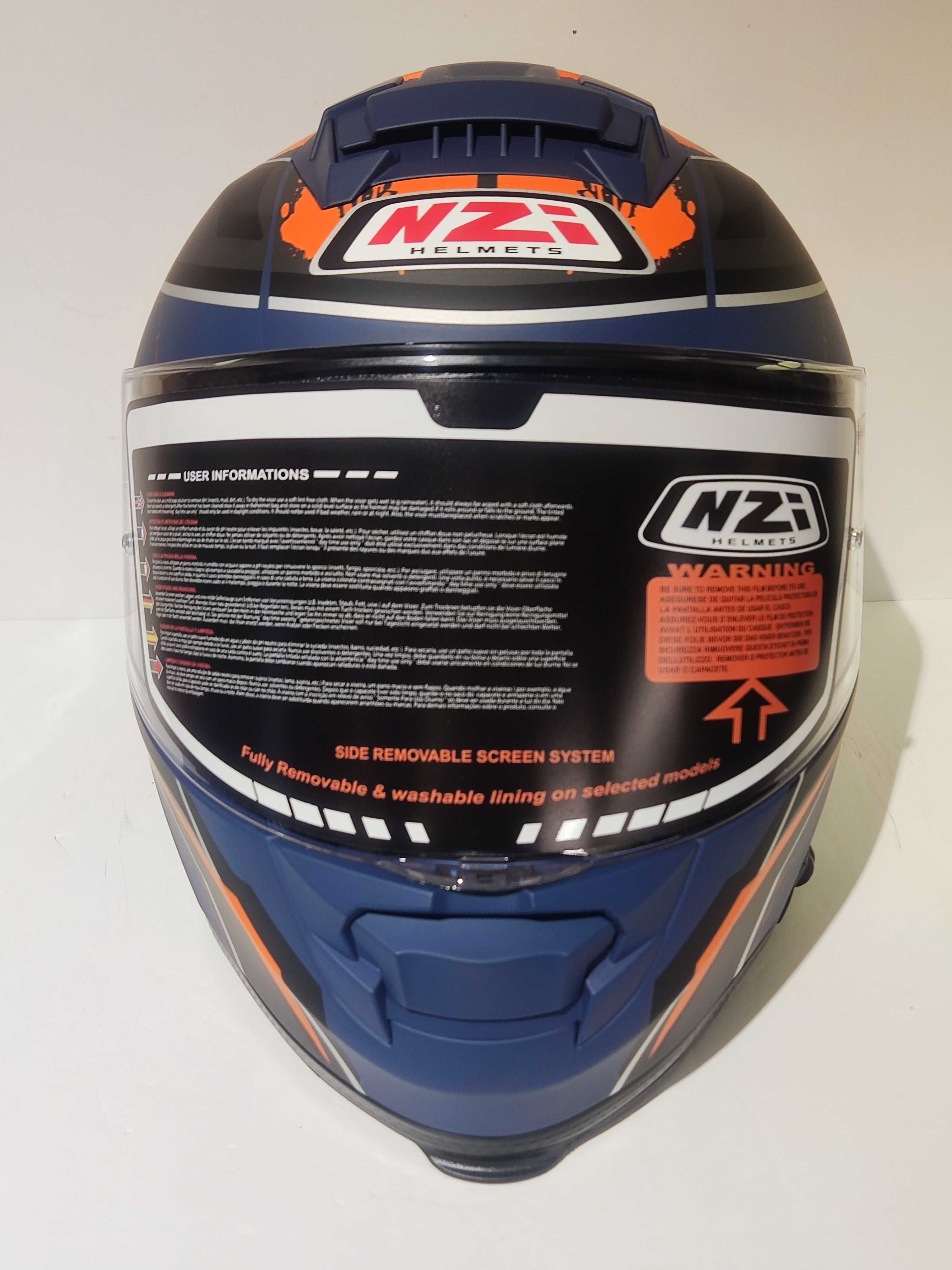 Capacete NZi integral dupla-viseira mota scooter novo