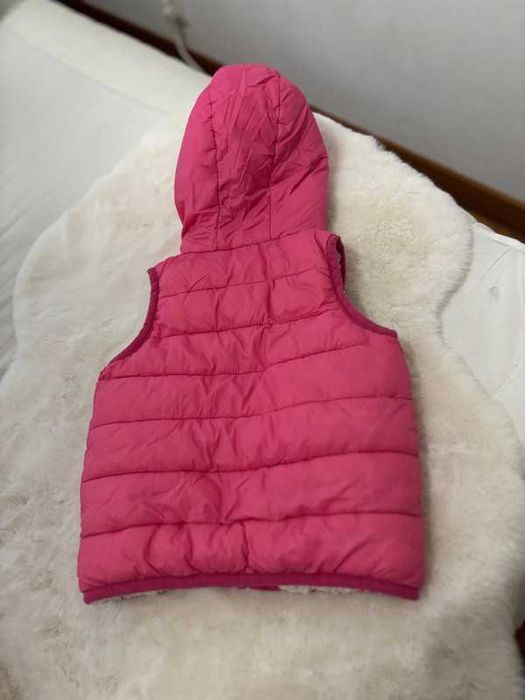 Różowy bezrękawnik z polarem Minoti r. 80 cm 12 msc