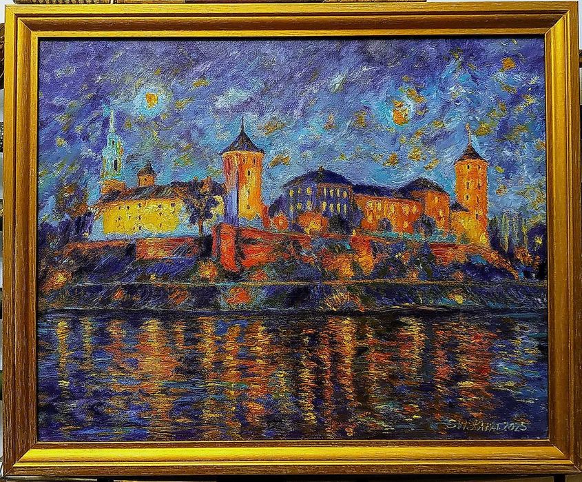 obraz olejny na płótnie 40x50 w ramie "Kraków Wawel"