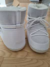 Nowe buty inuikki Classic White białe śniegowce skórzane
