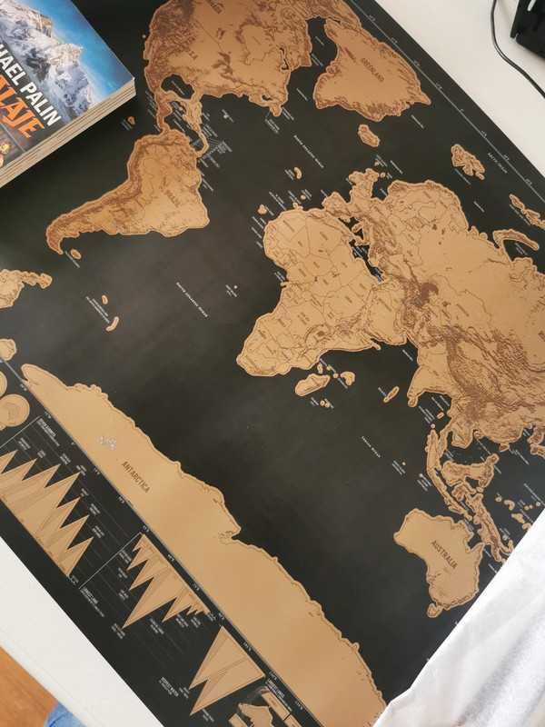 Mapa ścienna świata zdrapywanka 82,5x59,4 cm
