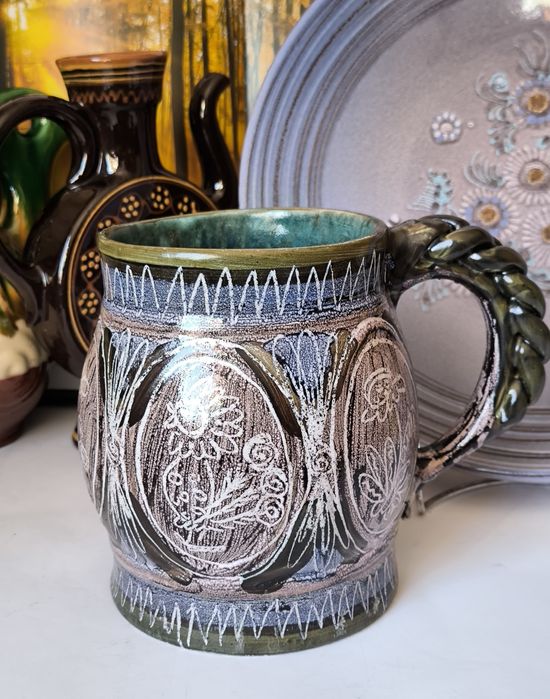 Kufel Łysa Góra piękna stara ceramika 1,5L