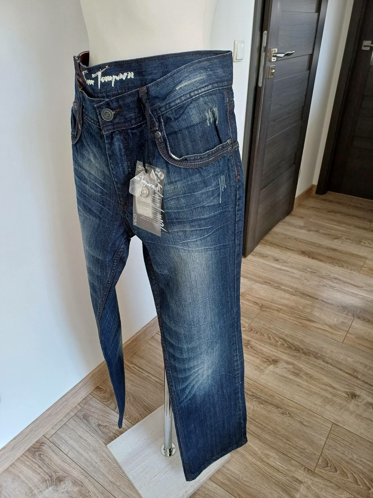 Spodnie męskie granatowy jeans nowe Tom Tompson rozm W36 L34.