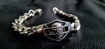 Harley bransoletka ze stali czaszka chopper cruiser motocyklowa masywn