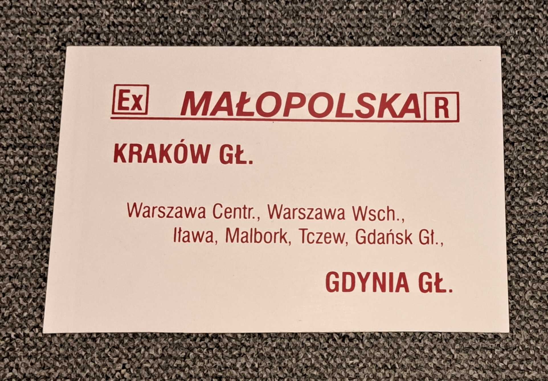 EX Małopolska - Stara Tablica Relacyjna PKP InterCity