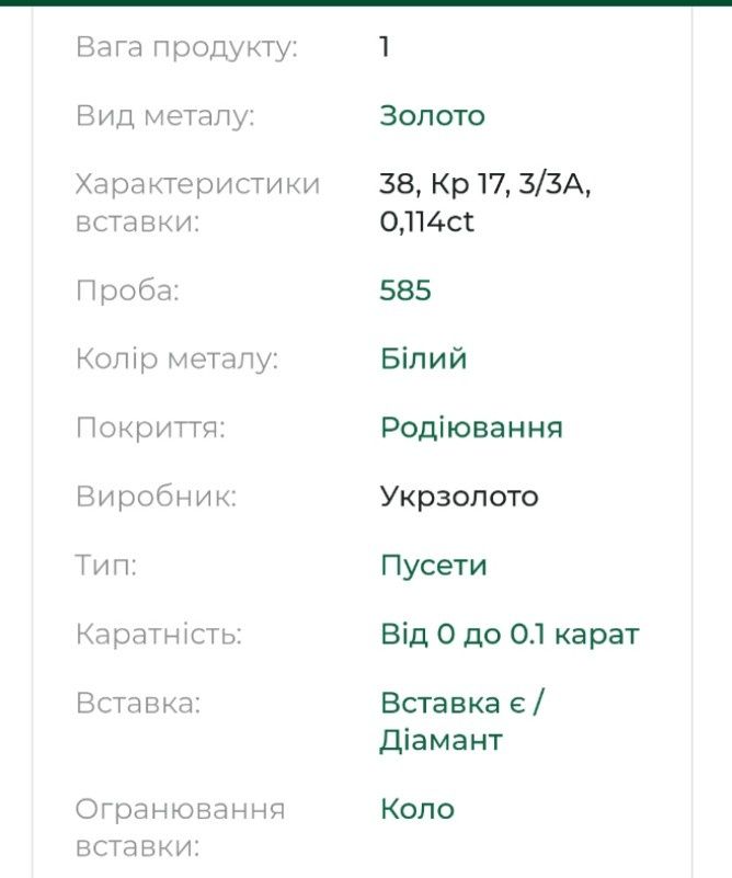 Сережки пусети з діамантовим розсипом(серёжки, серьги с бриллиантами