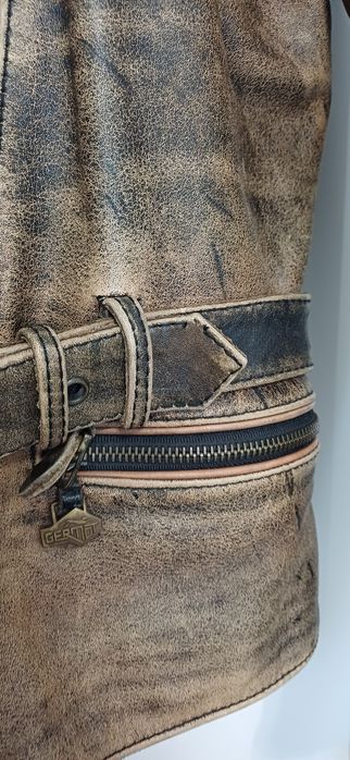 Skórzana kurtka motocyklowa vintage retro kolekcjonerska unikat germot