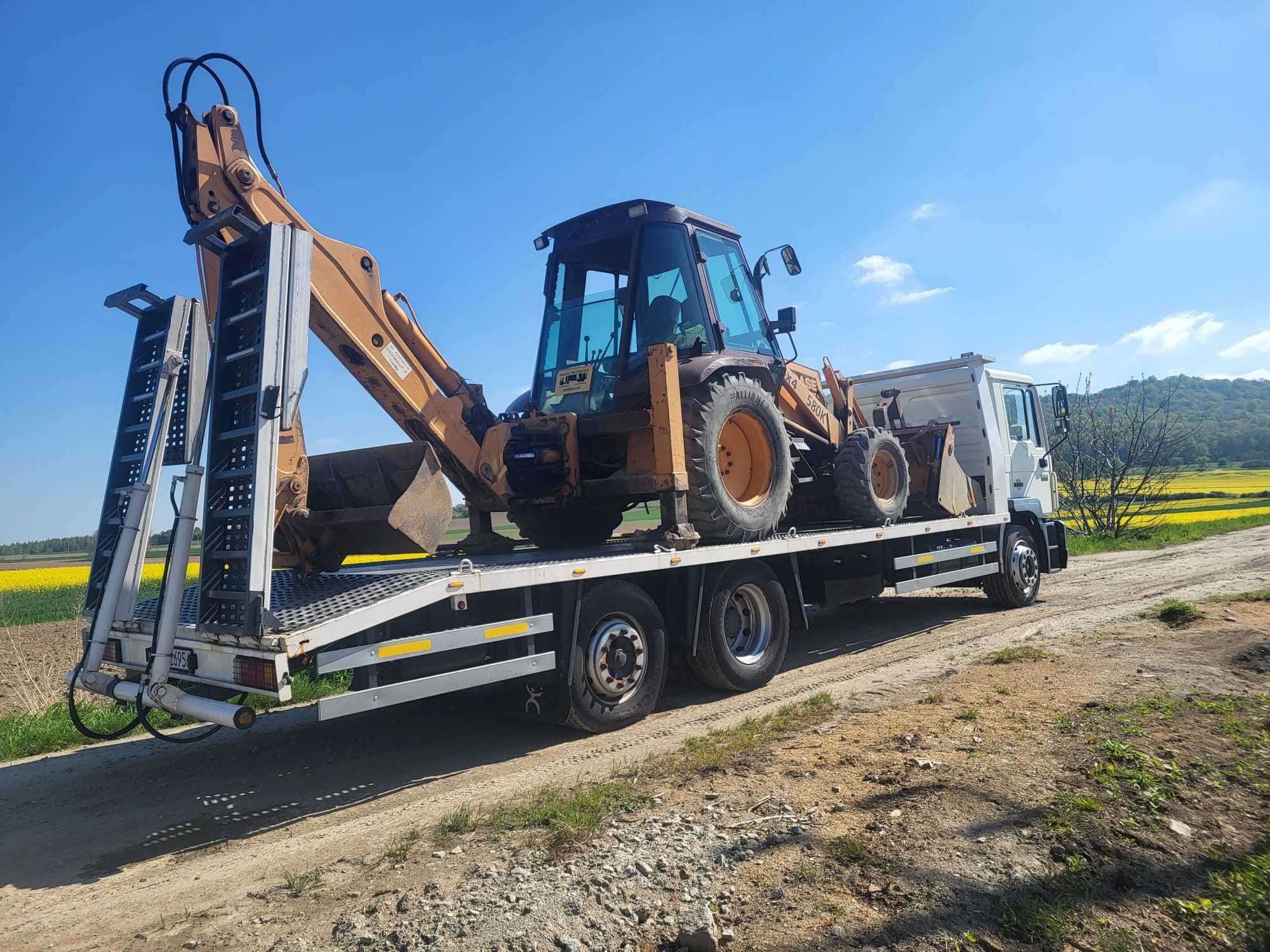 Transport maszyn budowlanych, rolniczych, wózków Laweta, pomoc drogowa