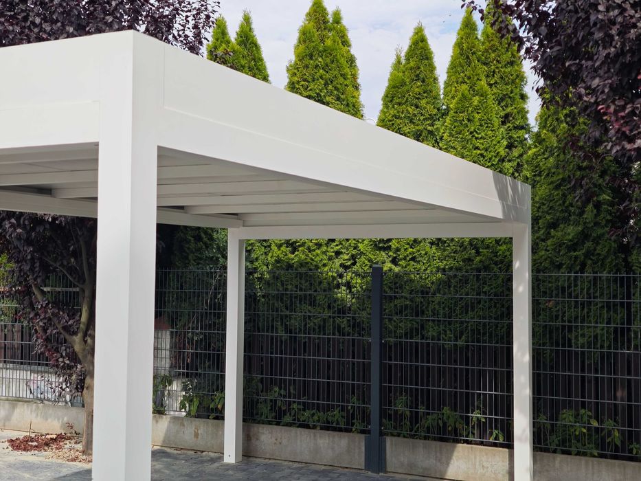 CARPORT aluminiowy pergola masywna. wymiar 5x3m, kolor: RAL9010STR