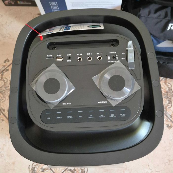 Потужна портативна колонка + 2 мікрофони, ZXX на 60 Вт караоке TWS