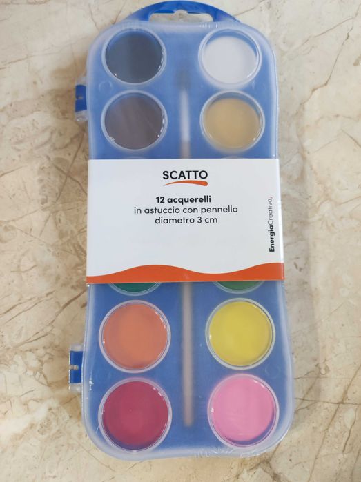 Акварельні фарби skatto, краски, 12 кольорів