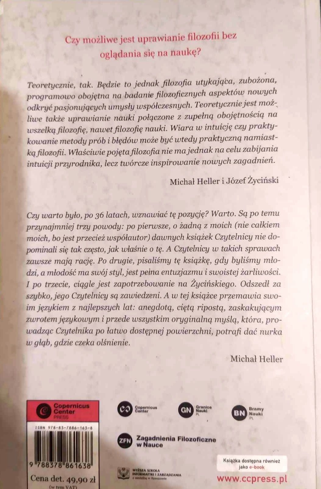 Książka "Wszechświat i filozofia"  Michał Heller ,Józef Życiński