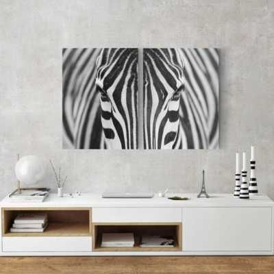 Obraz, ZEBRA, druk cyfrowy na płótnie, dwa 60x40 cm