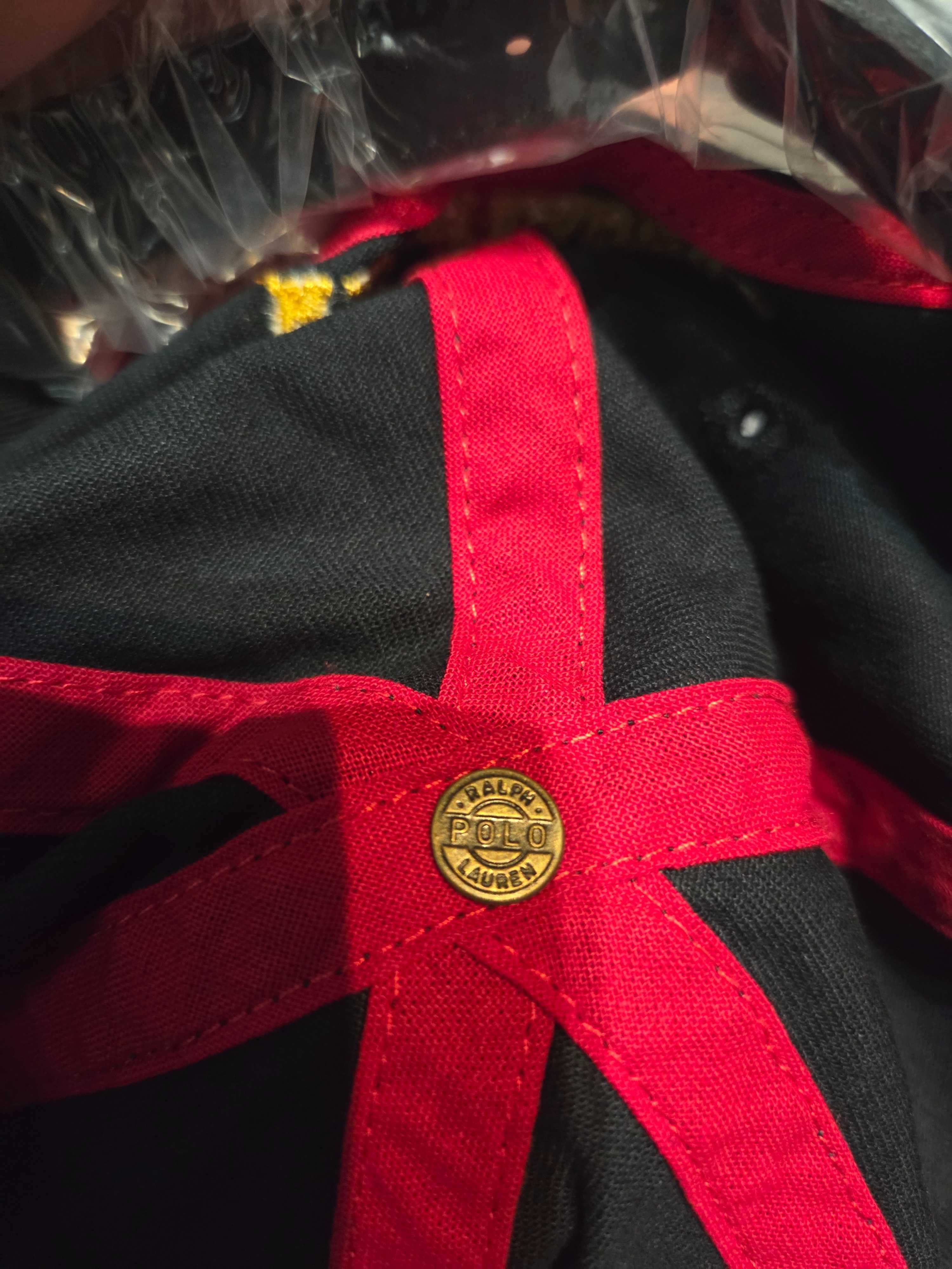NOWA Czapka Polo Ralph Lauren z Daszkiem Czarna Bear Haftowane Logo
