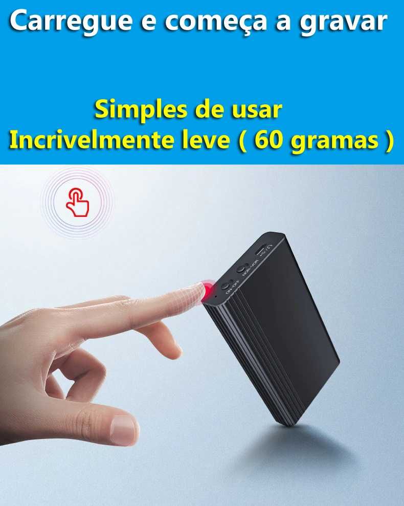 Gravador voz conversas discreto oculto pequeno 400h detecta som