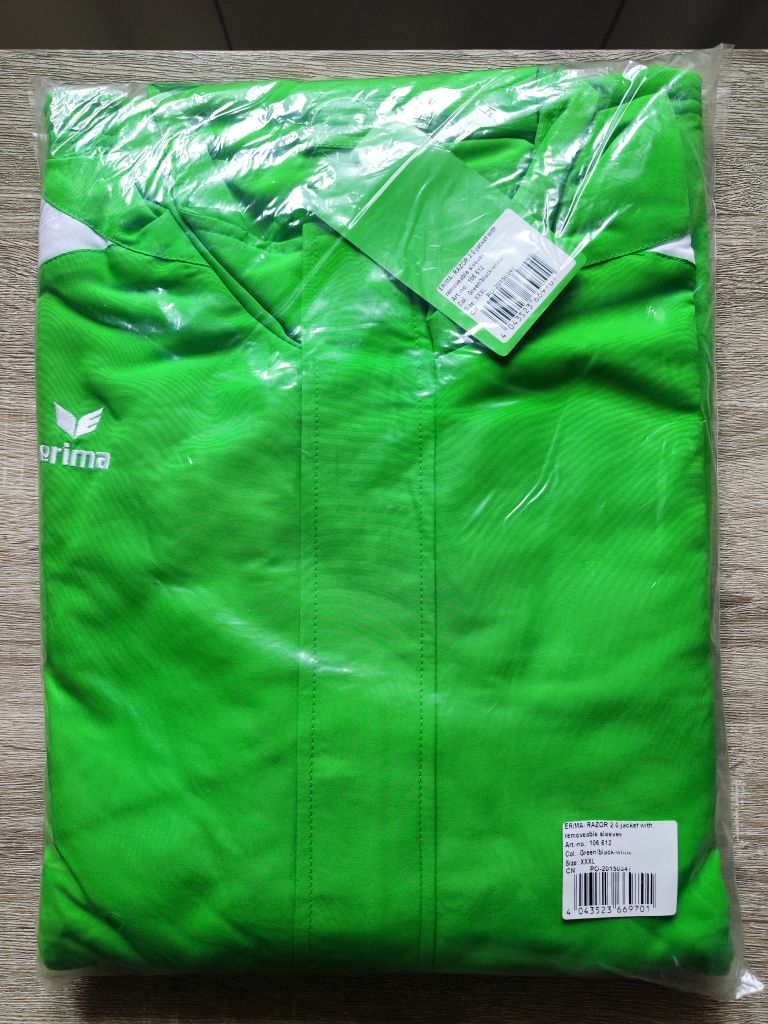 Kurtka sportowa ocieplana polarem Erima, rozmiar XXXL, odpinane rękawy