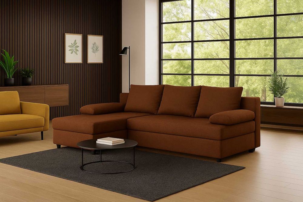 Narożnik Do Salonu BOSS Kanapa Sofa Rozkładana 2 Pojemniki Na Pościel