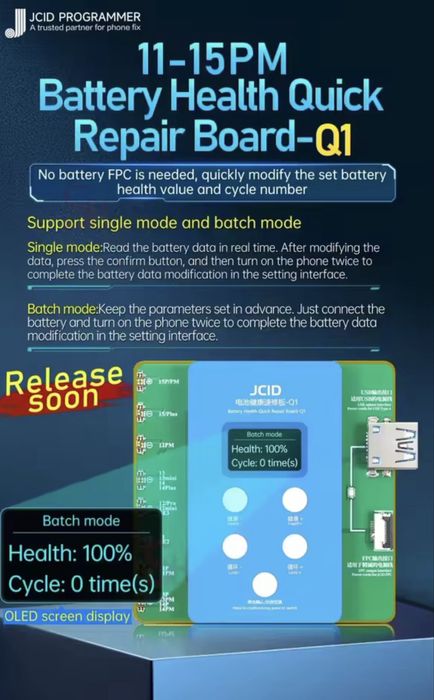 JC JCID Q1 Programador de bateria iphones