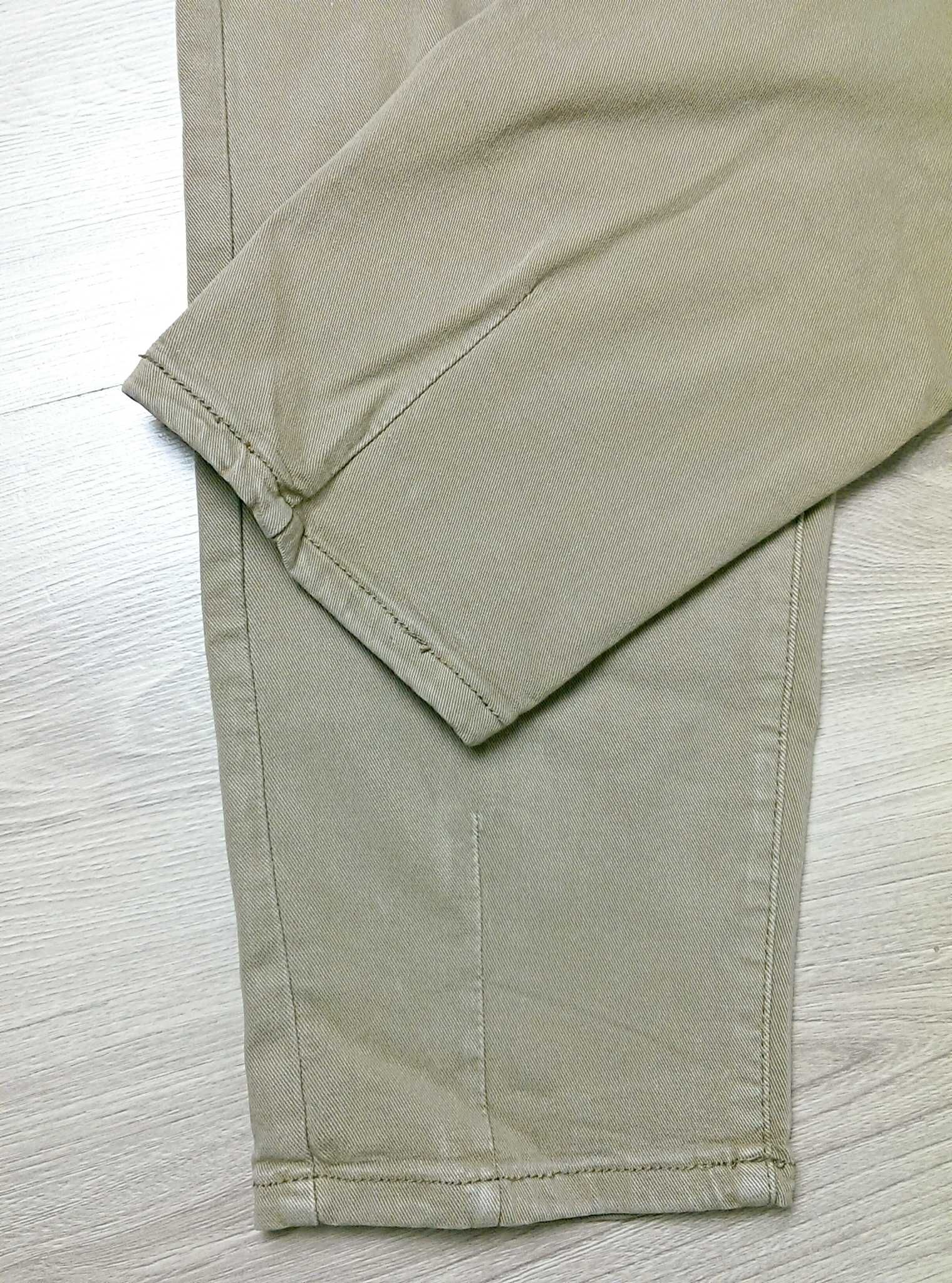 Damskie spodnie beżowe kremowe chinosy XL