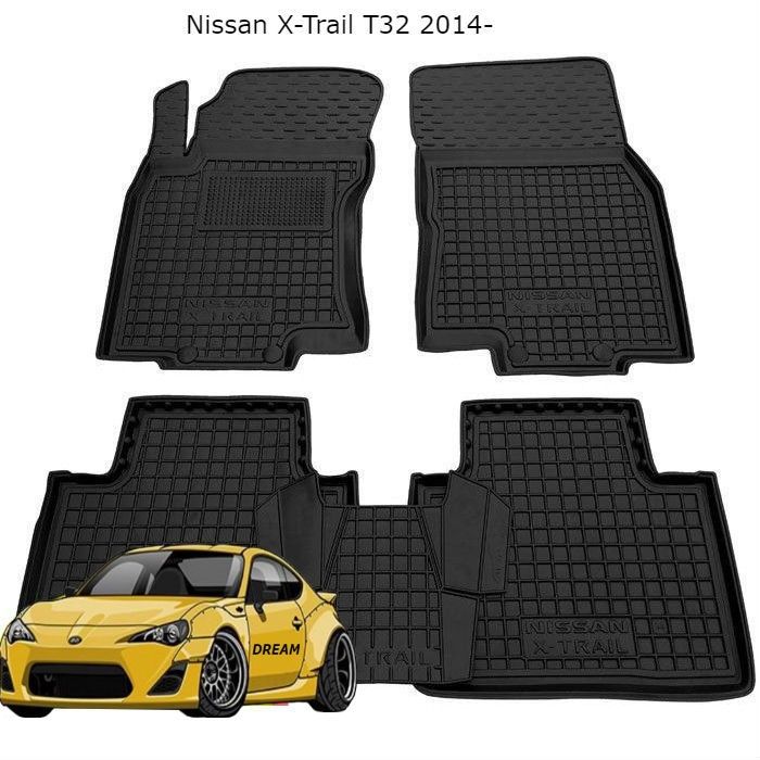 Коврики резиновые на Nissan X-Trail/Almera/Qashqai/Leaf/Tiida/Note