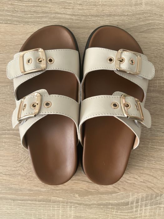 Шкіряні слайдери жіночі 36 розмір (устілка 23 см)