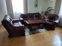 Piękny Komplet Mebli Skórzanych 3*2*1*+ŁAWA