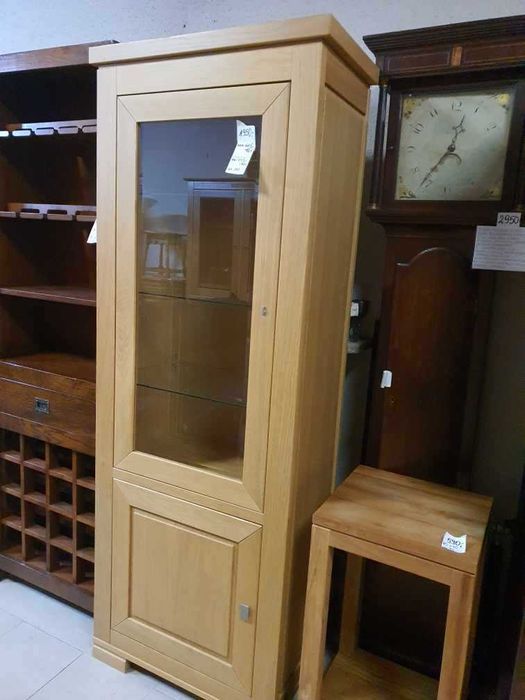 Słupek regał witryna drewniany dębowy podświetlany elegancki FV DOWÓZ