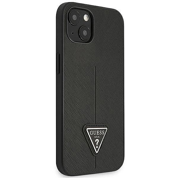 Etui Guess Saffiano Triangle Logo na iPhone 14 Plus - czarne