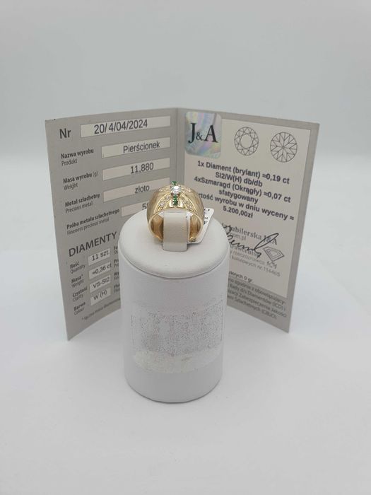 Złoty pierścionek z diamentami P: 585 / G: 11,88