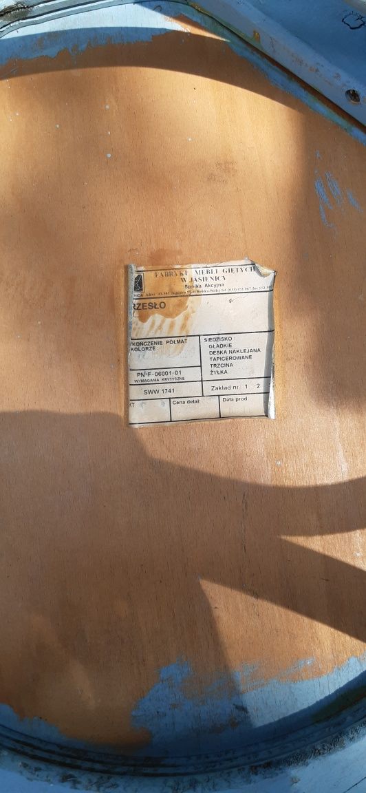 Krzesła gięte Jasienica- przecierany błękit - 6 sztuk